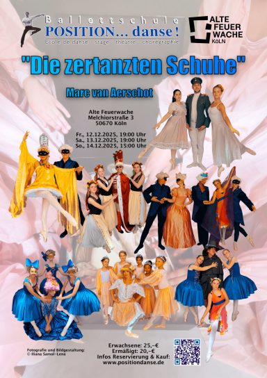 Bunte Tanzaufführung mit verschiedenen Tänzern in eleganten Kostümen auf einem festlichen Hintergrund.